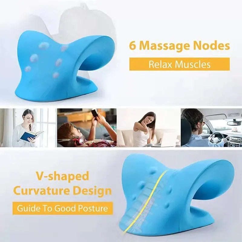 Neck Shoulder Stretcher Relaxer Cervical Chiropractic Traction Device Pillow for Pain Relief Cervical Spine Alignment Gift