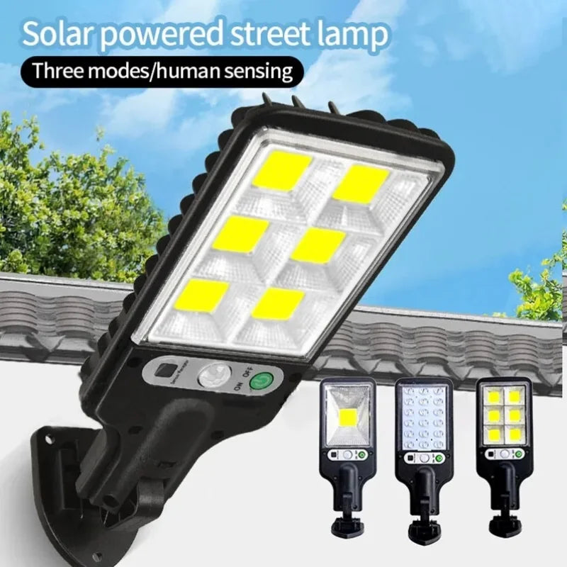 Lâmpada de parede solar para pátio, área externa, com 3 modos, à prova d'água, sensor de movimento, iluminação de segurança, luzes de rua para jardim, pátio.